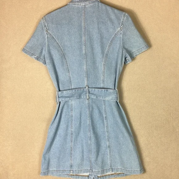 Nanushka Denim Mora Wash 80’s Style Belted Dress Women’s size M - Picture 12 of 14